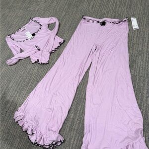 Out From Under by Urban Outfitters Lavender Ruffle Lounge Set – Brand New